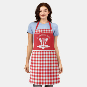 Rustikales Land Red Gingham Custom Baking Queen Schürze