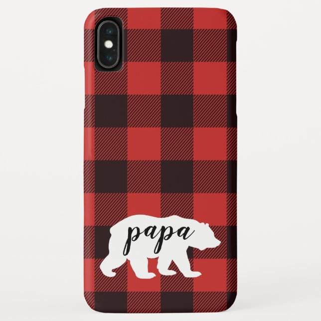 Rustikales Land rot und schwarz Flannel Papa Bear Case-Mate iPhone Hülle (Rückseite)