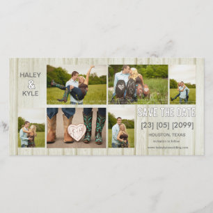 Rustikales Land Save the Date Fotokarten