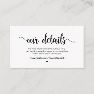Rustikales Land, schwarze Schrift, unsere Hochzeit Begleitkarte