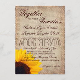 Rustikales Land Sonnenblumen Burlap Hochzeit Einla Einladung