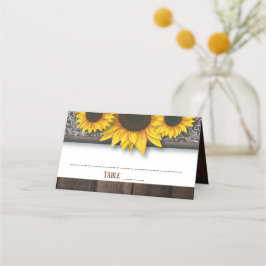 Rustikales Land Sonnenblumen Hochzeitstisch Platzk Platzkarte