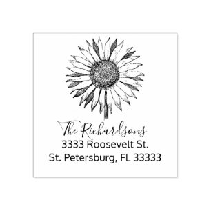 Rustikales Land Sonnenblumen Name Gummistempel