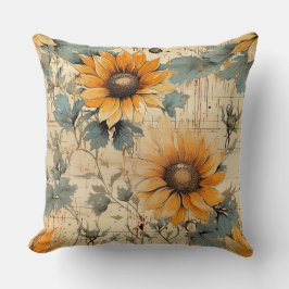 Rustikales Land Sonnenblumen Shabby Chic Blume Kissen