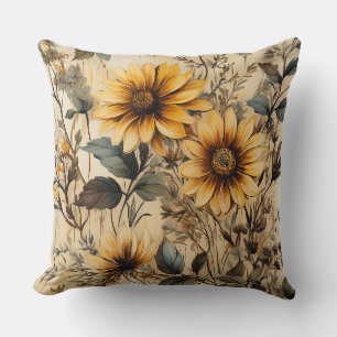Rustikales Land Sonnenblumen Shabby Chic Blume Kissen