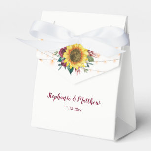 Rustikales Land Sonnenblumen String Lights Hochzei Geschenkschachtel