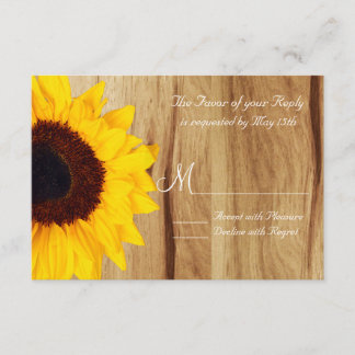 Rustikales Land Sonnenblumenwald Hochzeitskarten R RSVP Karte