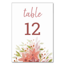 Rustikales Land Terracotta Rosa Tischnummer