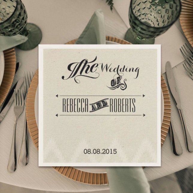 rustikales Land Typografie Vintage Hochzeit Serviette (rustic vintage Typography Chalkboard wedding Napkins)