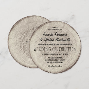 Rustikales Land Vintage Baumhochzeit Einladung