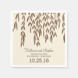 Rustikales Land Weidenzweige Hochzeit Serviette