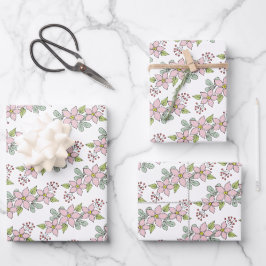 Rustikales Land Weihnachten Poinsettia Urlaub Geschenkpapier Set