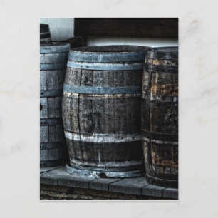 Rustikales Land Whiskey Barrels Postkarte