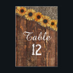 Rustikales Land Wood & Burlap Hochzeiten Tischnumm Einladung<br><div class="desc">Rustikales Holz & Burlap Sonnenblumen Hochzeitskarten Tischnummer mit trendigem Pinsel Skript Schriftart! ~ Karo mein Shop zu sehen,  die gesamte Hochzeitssuite für dieses Design!</div>