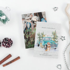 Rustikales Landhaus LKW Weihnachtskarte Feiertagskarte