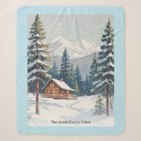 Rustikales Landhaus Schneeszene Gebirge Blau