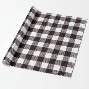 Rustikales Landhaus Schwarz-Weiß-Flanell Geschenkpapier