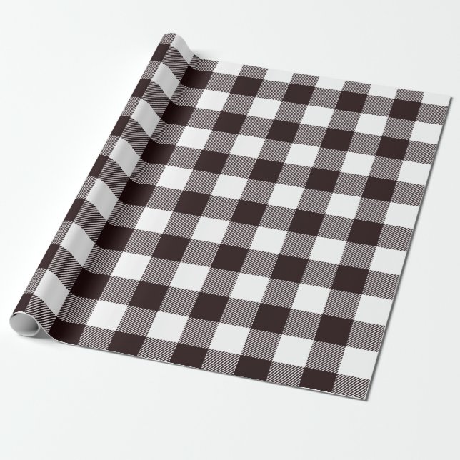 Rustikales Landhaus Schwarz-Weiß-Flanell Geschenkpapier (Ungerollt)