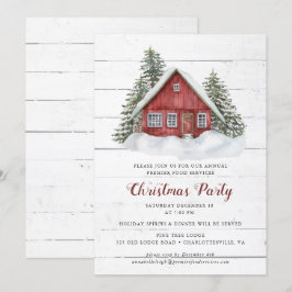 Rustikales Landhaus Weihnachten Party Einladung