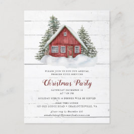 Rustikales Landhaus Weihnachten Party Einladung Postkarte