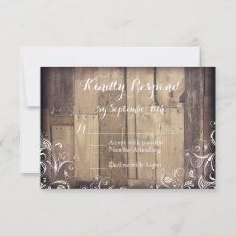 Rustikales Landholz Blüht Hochzeitskarten RSVP Karte