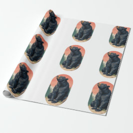 Rustikales Landvolk-Volkskunst-Bär-Wrap-Papier Geschenkpapier