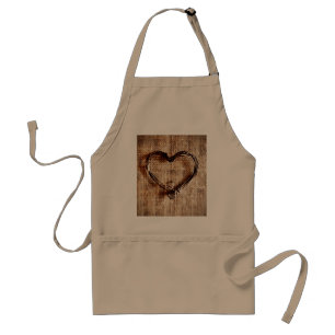 Rustikales Landweinherz auf Burlap Print Schürze