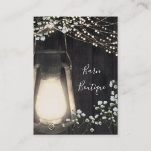 Rustikales Laternenlicht & Baby-Atem-Blumenflor Visitenkarte
