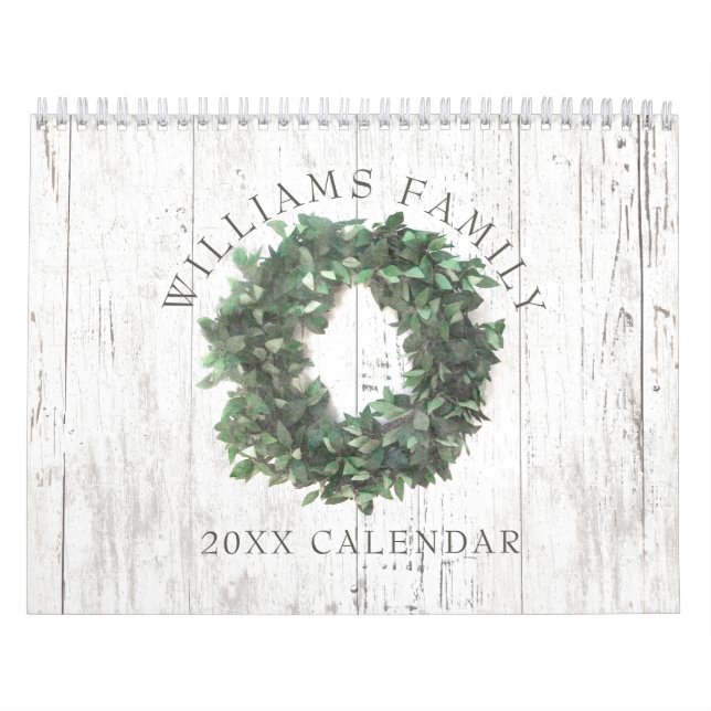 Rustikales Laurel Wreath Bauernhof Familienhaus Fo Kalender (Titelbild)