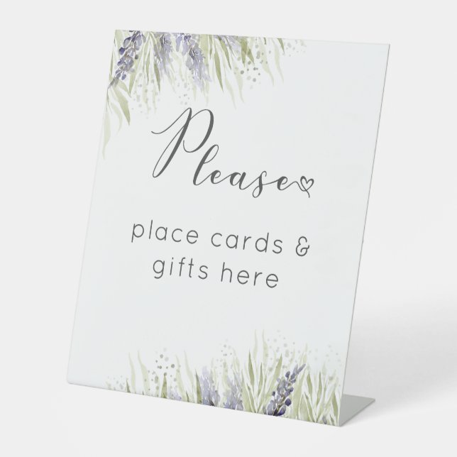 Rustikales Lavendel & Sage Brautparty Geschenk Sockelschild (Vorderseite)