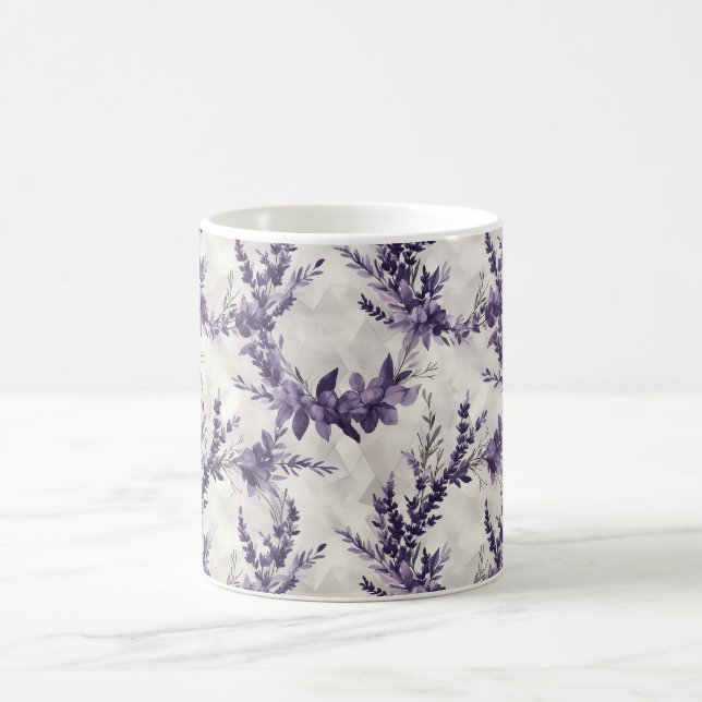 Rustikales Lavendelmuster Kaffeetasse (Mittel)