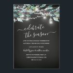 Rustikales Leaf Chalkboard Weihnachtsfest Party Einladung<br><div class="desc">Hübscher Rustikale Weihnachtseinladungen im Kleinen Bayleigh Store!</div>