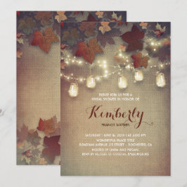 Rustikales Leaf Mason Jars Lights Fall Brautparty Einladung