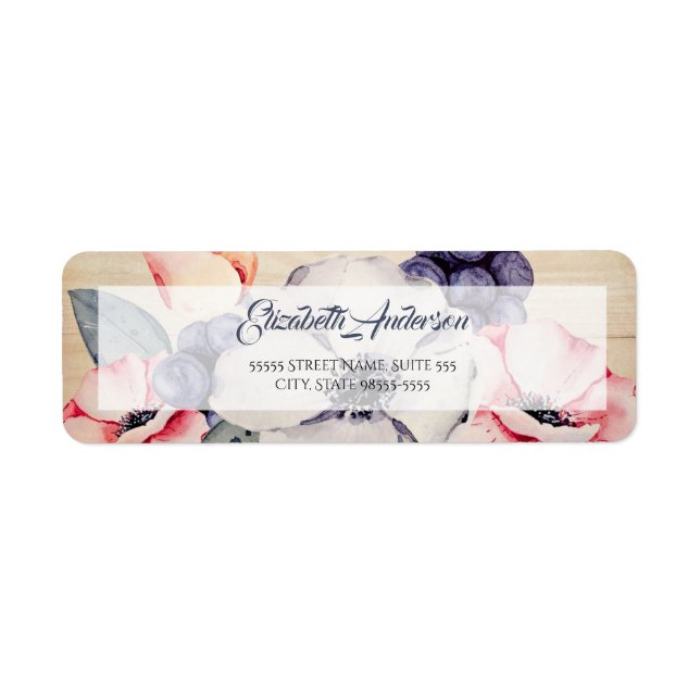 Rustikales Leichtholz Sommerblüten und Blueberries (Vorne)