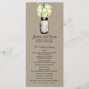 Rustikales Leinwand-Maurer-Glas-und Programm