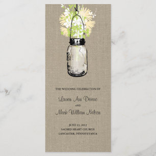 Rustikales Leinwand-Maurer-Glas-und Programm