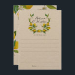 Rustikales Lemon Brautparty - Ratschläge und Wünsc Hinweiskarte<br><div class="desc">Brautparty-Ratgeber und -Wünsche</div>