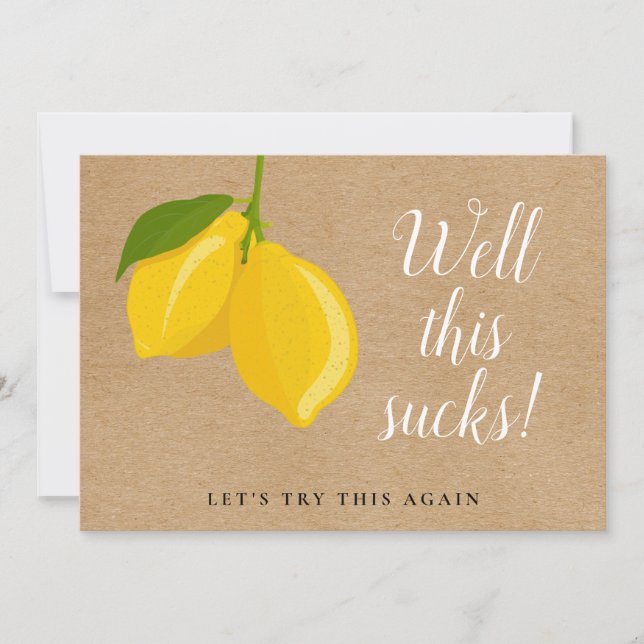 Rustikales Lemons-Brautparty ändern das Datum Einladung (Vorderseite)