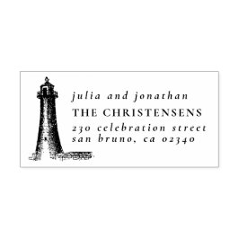 Rustikales Leuchtturm Hochzeiten und Rücksendeadre Gummistempel