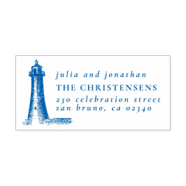 Rustikales Leuchtturm Hochzeiten und Rücksendeadre Permastempel
