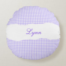 Rustikales lila Gingham mit personalisiertem Namen