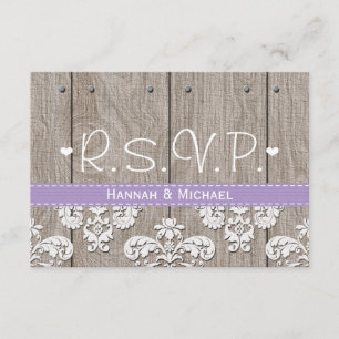 Rustikales Lila Hydrangea-Hochzeit-RSVP-Antwortkar RSVP Karte