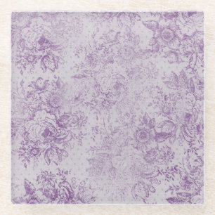rustikales Lila, Shabby Chic, blasser Lavendel mit Glasuntersetzer