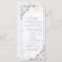Rustikales Lilac Lavender Gold Marble Floral Progr