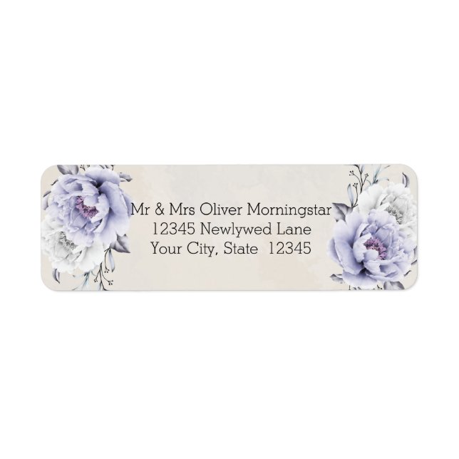 Rustikales Lilac und Alabaster Peony Floral (Vorne)