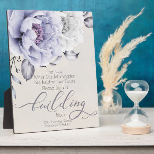 Rustikales Lilac und Alabaster Peony Floral Fotoplatte