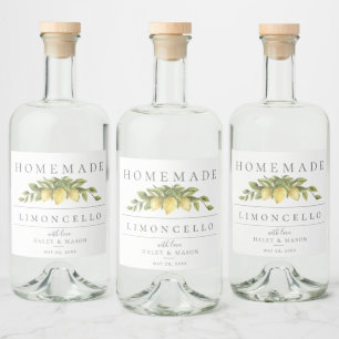 Rustikales Limoncello Getränkesiegel Alkoholflaschenetikett