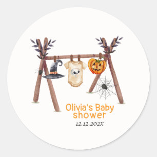 Rustikales Little Boo Halloween Kleiderständer Kin Runder Aufkleber