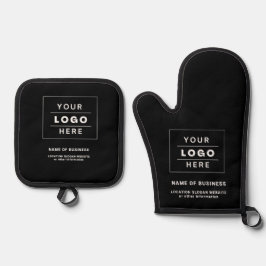 Rustikales Logo für benutzerdefinierte Unternehmen Ofenhandschuh & Topflappen-Set