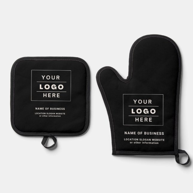 Rustikales Logo für benutzerdefinierte Unternehmen Ofenhandschuh & Topflappen-Set (Vorderseite)